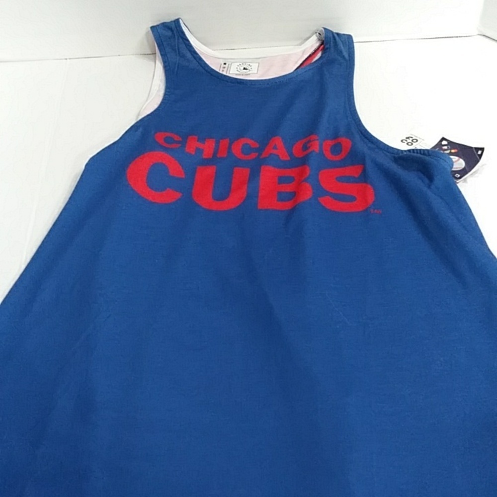 Chicago Cubs MLB Blue Red Tie Open Back Racerback Tank Top Size M *NWT* - Picture 4 of 8